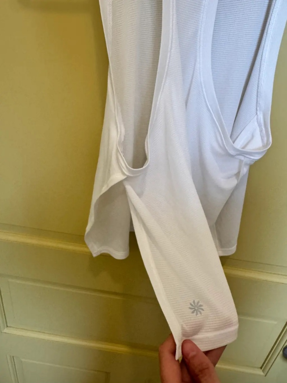 Athleta White Ribbed Racerback Workout Tank- Large - Picture 3 of 4